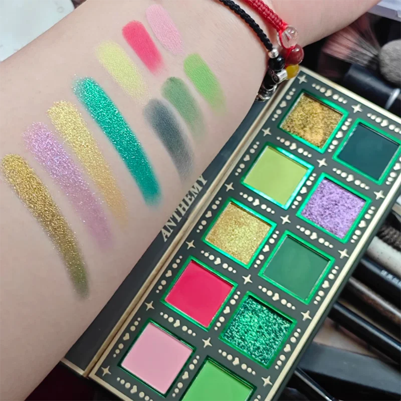 Make-up 10-kleuren oogschaduwpalet Hoog pigment natuurlijk oogschaduwpalet, waterdicht, langdurig veganistisch en dierproefvrij