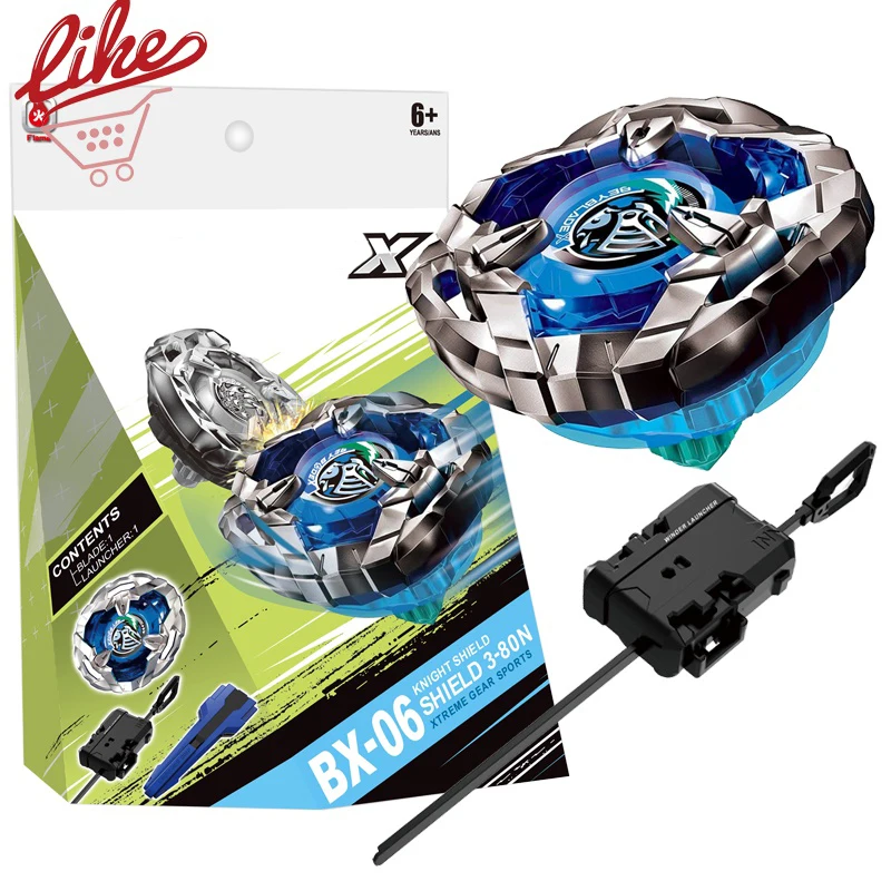 Laike Bey X BX-06 Knight Shield 3-80N Xtreme Starter with Launcher Grip Set for Spinning Top Kid Toys for Children