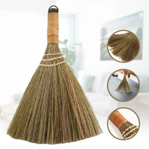 Japanese Style Broom With Short-Handle Sweeping  Soft Bristle Design For Office Lobby Garage Garden