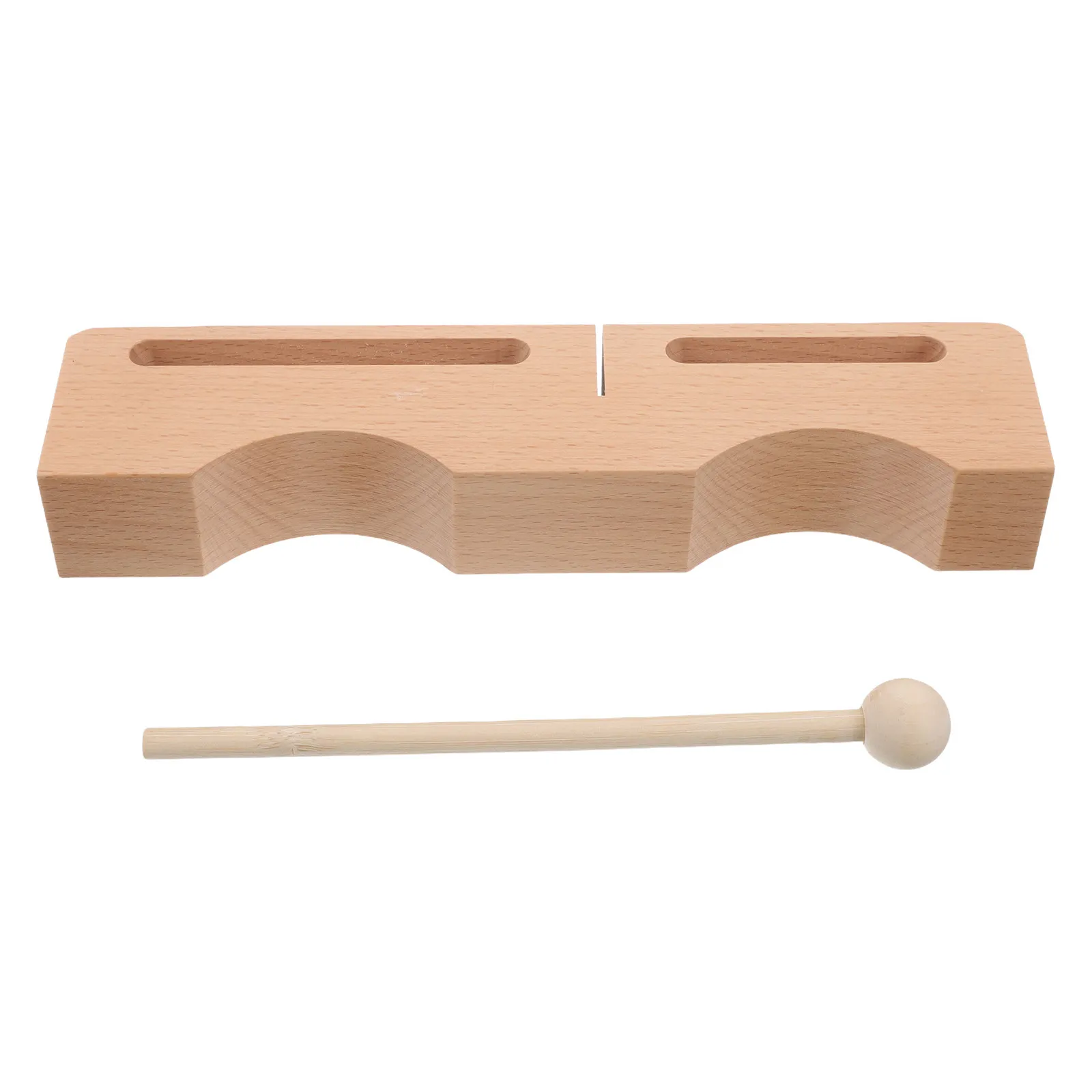 Professional Handheld Wooden Percussion Block Dual-Tone Beech Wood Rhythm Instrument for Chinese Opera Music Training Hardwood