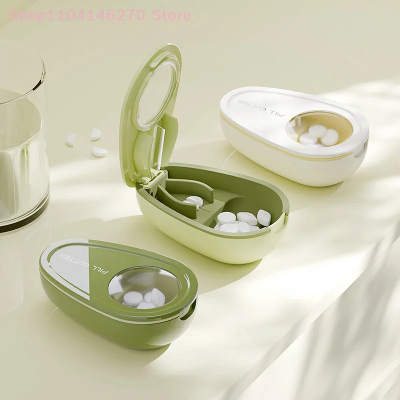 

Avocado Shape Portable Pill Cutter Splitter Divide Medicine Storage Tablet Splitter Cut Slicer Home Pill Case Dispenser Pill Box