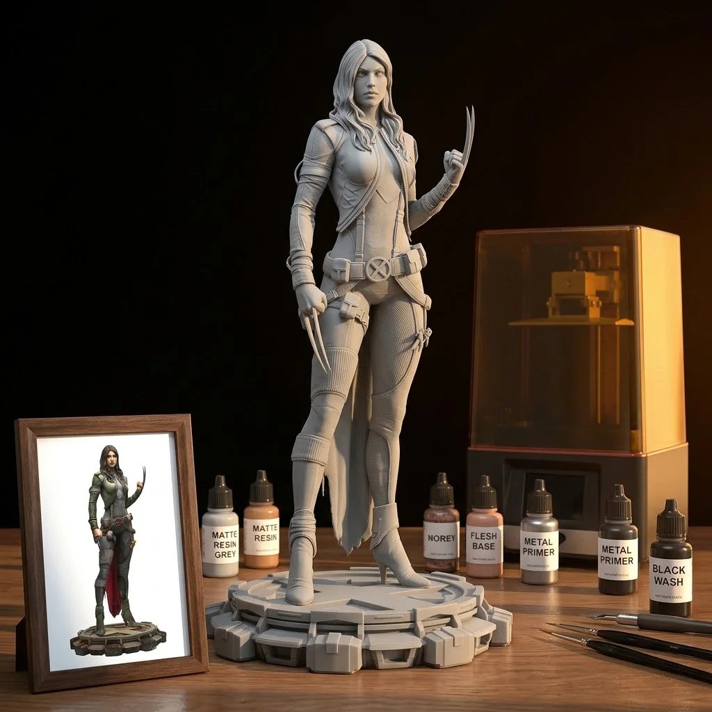 1/24 1/18 1/12 Laura Unpainted Unassembled 3D Printing Resin Figure Model Garage Kits  (Requires Painting and Assembly)