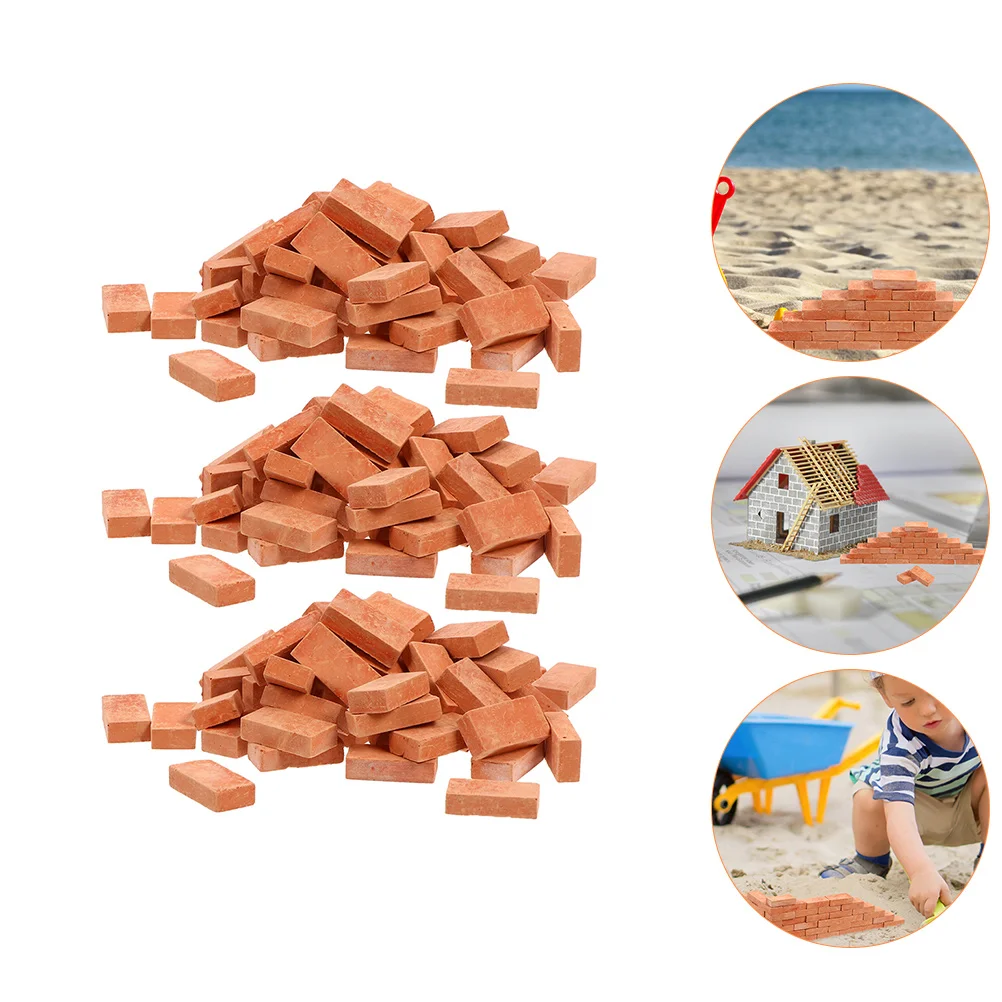 150 Pcs Miniature Dollhouse Simulated Brick Building Blocks Miniatures for Crafts Figurines Wall Toy