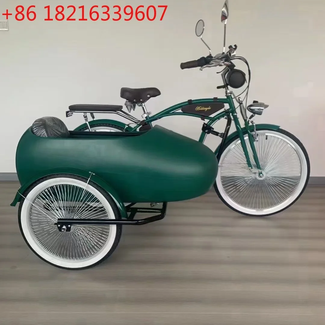 Bicicleta retro parcial de tres ruedas con borde de 26 pulgadas y tres ruedas