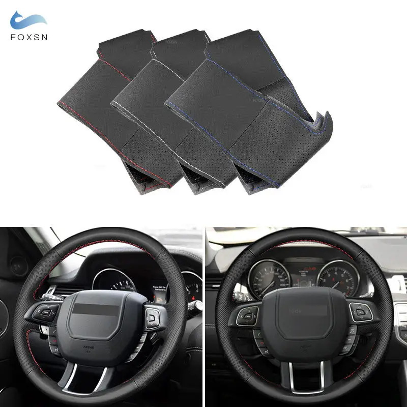 

For Land Rover Range Rover Evoque 2012 2013 2014 2015 2016 2017 2018 Hand Braids Microfiber Leather Steering Wheel Cover Trim