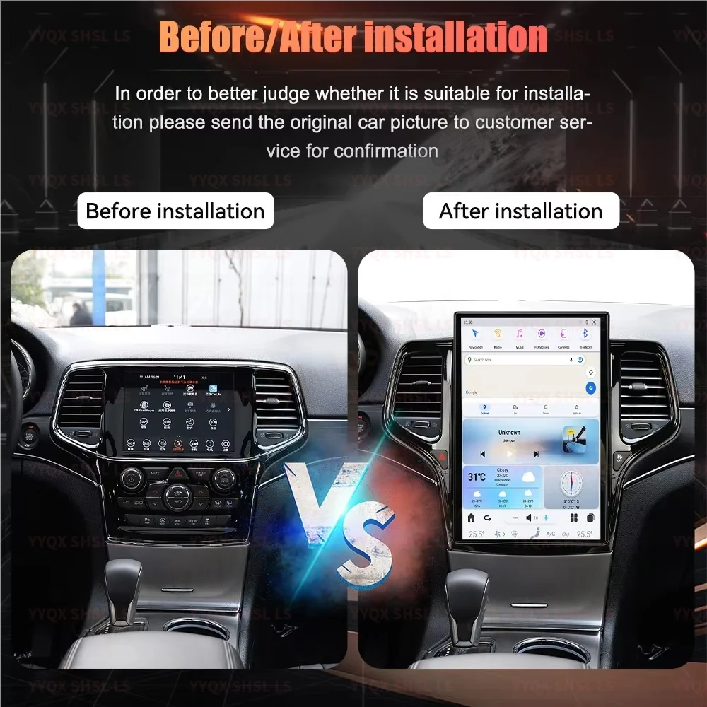 Android 13 Auto Car Radio For Jeep Grand Cherokee 2014 2015 2016 2017 2018 2019 2020 2021 2022 2023 2024 Multimedia GPS Carplay