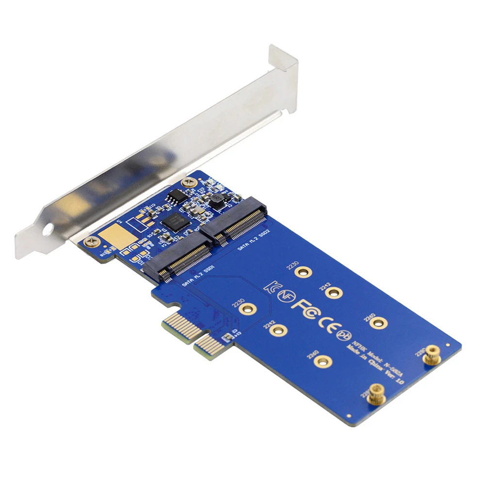 

Chenyang Dual SATA NGFF B+M Key SSD to PCI-E 1x Motherboard Desktop Adapter Converter SSD Card JMB582 2280