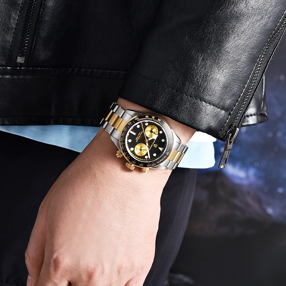 PAGANI DESIGN Relógio de quartzo analógico masculino, cronógrafo BB, design vintage Panda, data automática, relógio esportivo safira, novo, 2023