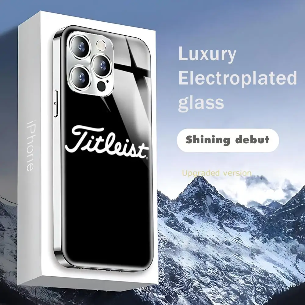 Sport Golf Ball T-Titleists Phone Case For iphone 17 16 15 14 13 12 Pro Plus Max New Electroplated glass Case view 5
