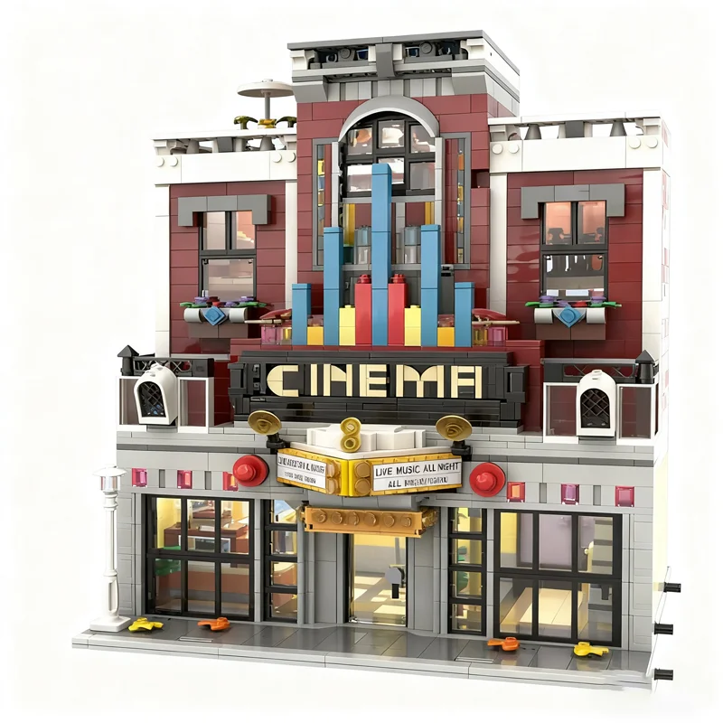 2635 قطعة MOC سينما البديل بناء نادي الجاز وحدات Streetscape نموذج اللبنات البناء هدايا عيد الميلاد لعب الاطفال