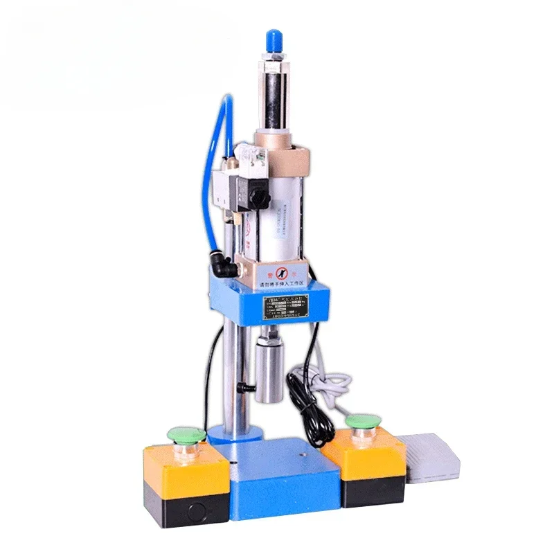 small single column pneumatic press 110 / 220V stamping machine adjustable force 120KG punching machines