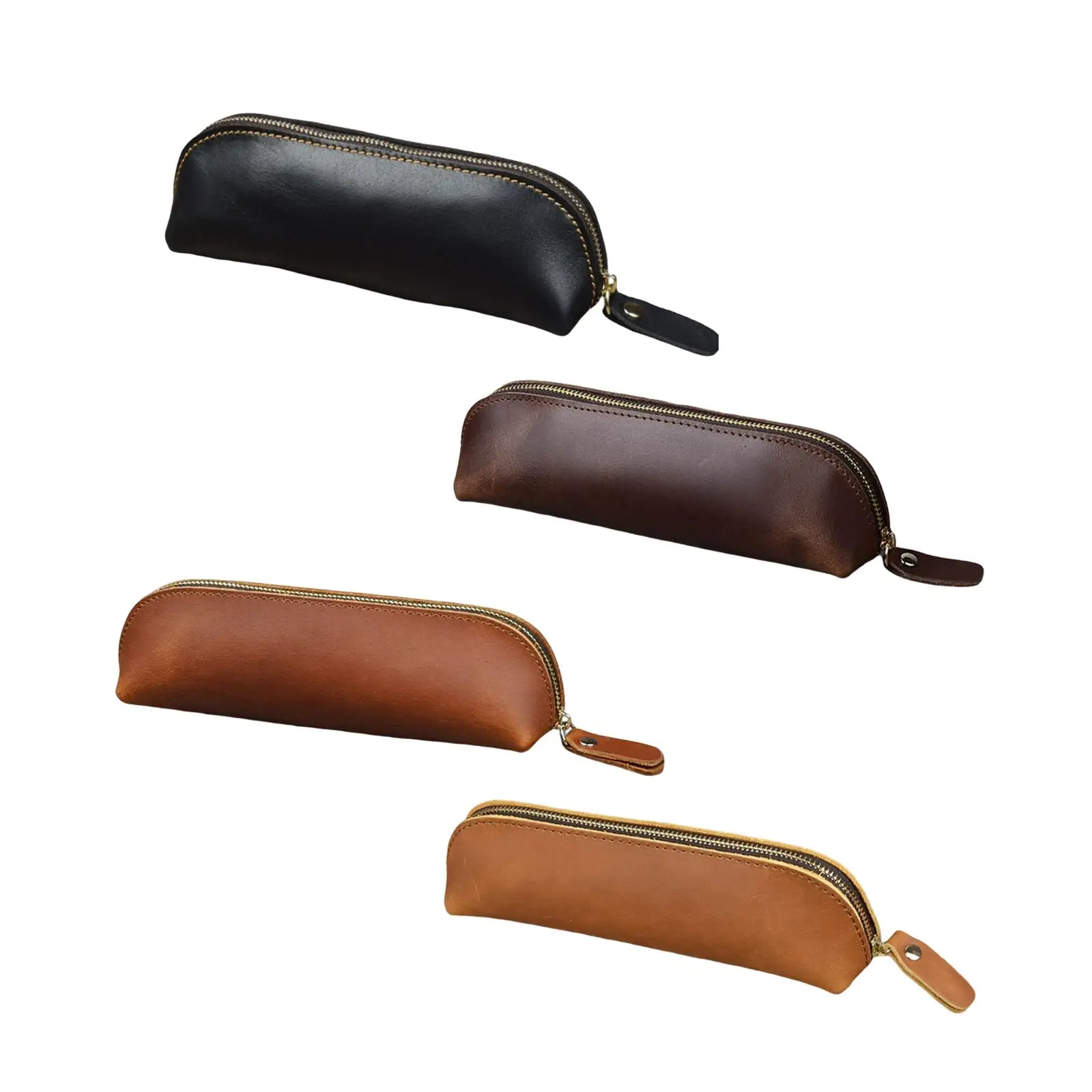 Retro Pencil Case Storage Organizer Stationery Holder Gifts PU for Teenagers