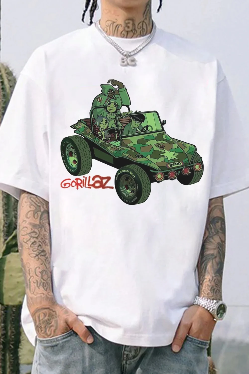 Limited 2026 Gorillaz Band Printed Cotton T-shirt Men's Summer Casual Top Short Sleeve Classic Male Women Tee Unisex