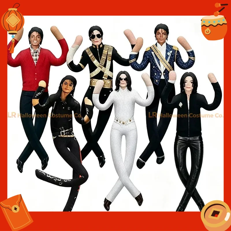 Boneco de Pelúcia Michael Jackson com Articulações Móveis, Figura Abstrata para Cosplay, Brinquedo de Pelúcia para Decoração de Quarto e Presente para Fãs