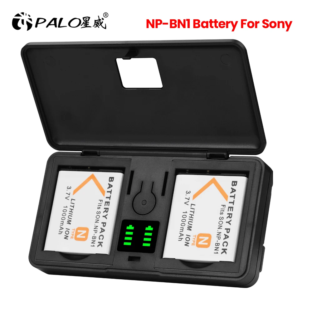 PALO NP-BN1 NP BN1 Battery+LCD Dual Charger Case for Sony Cyber-shot DSC-QX10 DSC-QX100 DSC-T99 DSC-T110 DSC-TF1 DSC-TX5 TX7 TX9