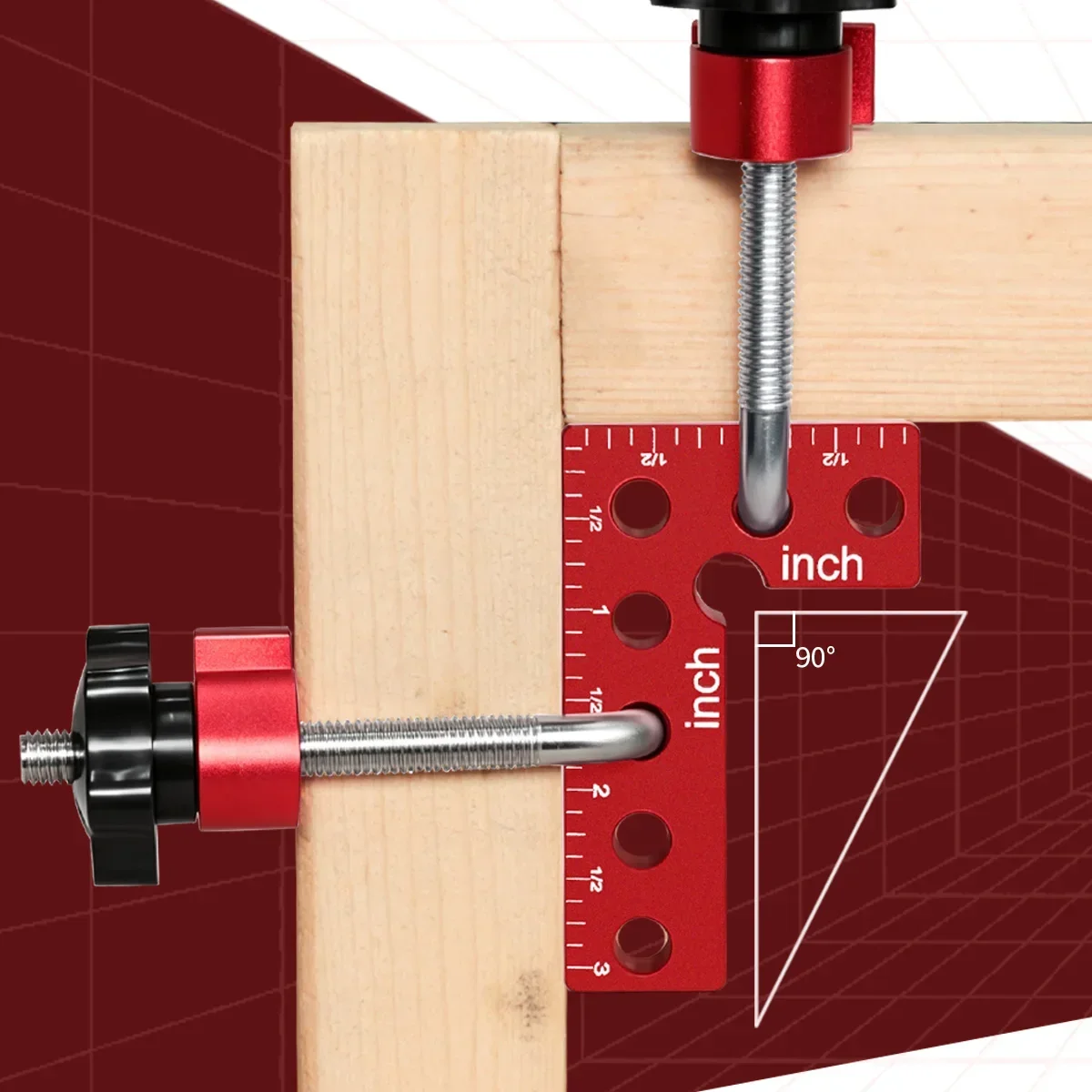 90 Degree L-Shape Positioning Squares, Aluminum Alloy Right Angle Locator, Woodworking Corner Clamp Carpenter Fixing Tool