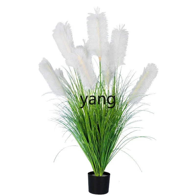 LMM Reed Grass Artificial Flower Tree Plant Emulational Fake Tree Bionic Green Plant Potted Pendulum