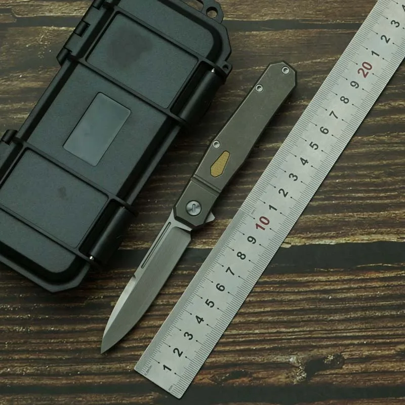 

LEMIFSHE Customized Flipper Real M390 Blade Titanium Alloy Handle Outdoor Camping Hunting Survival EDC Tool Folding Pocket Knife