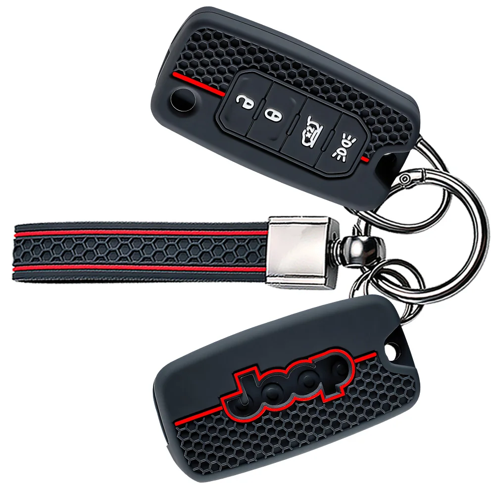 Soft Key Holder With Keychain For Jeep Cherokee Compass Renegade Grand Commander For Dodge Journey Challenger JCUV Non Slip