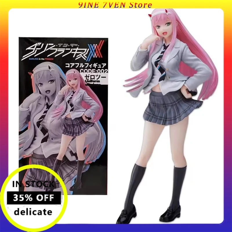 

18cm Anime Darling In The Franxx Figure 02 Zero Two School Uniform Dress Up Jk Skirt Model Toy Gift Collection Pvc Standing