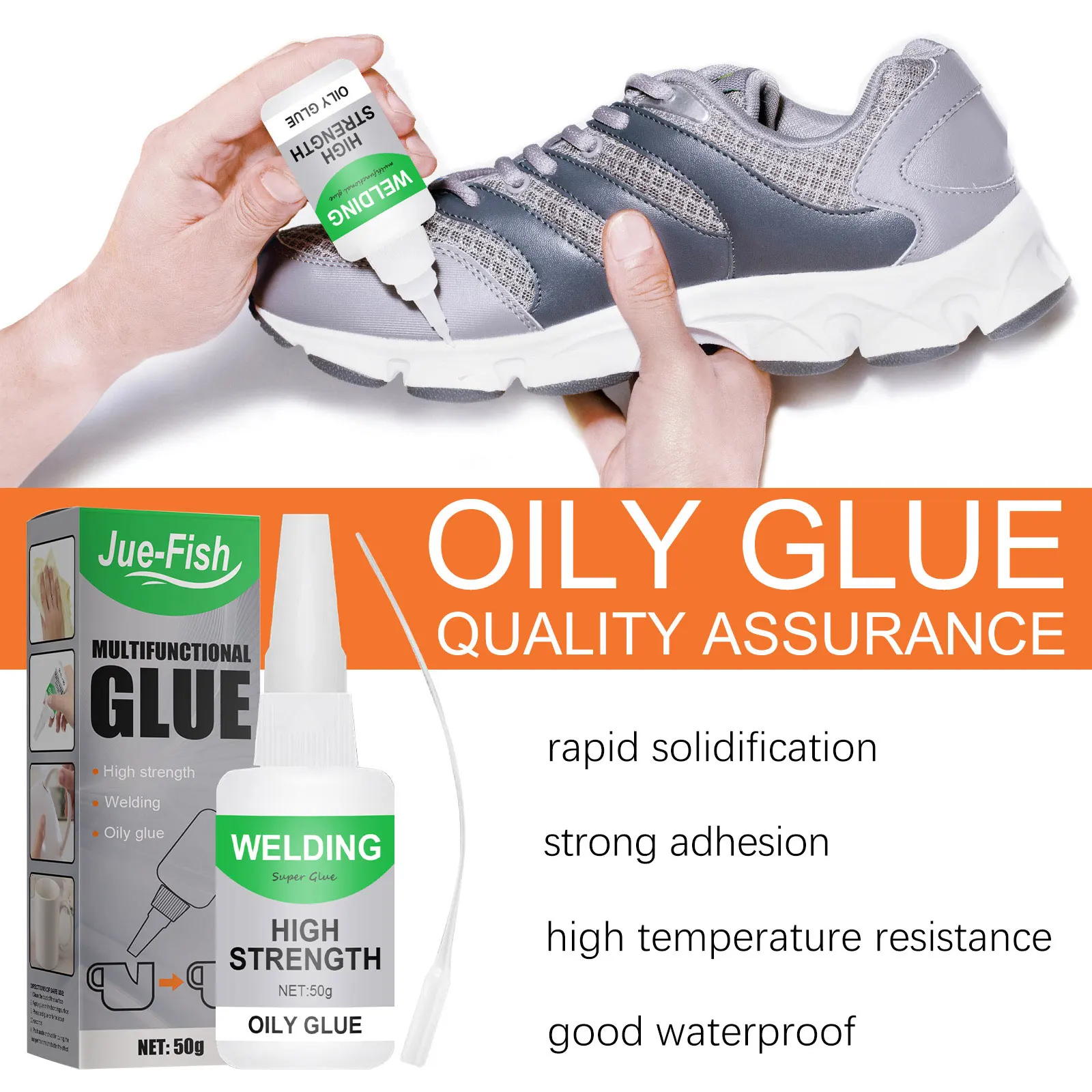 Multifunctional Ceramic Waterproof Transparent Glue (50g) - Bottle, Polyvinyl Alcohol & White Latex Formula, Fast-Curing Heat-Resistant Universal Adhesive for Glass, Wood & Ceramics