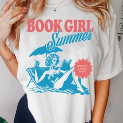 Book Girl Summer T Shirt donna causale Beach Book Lover Bookish T-Shirt lettore divertente T-Shirt da vacanza oversize abbigliamento in cotone