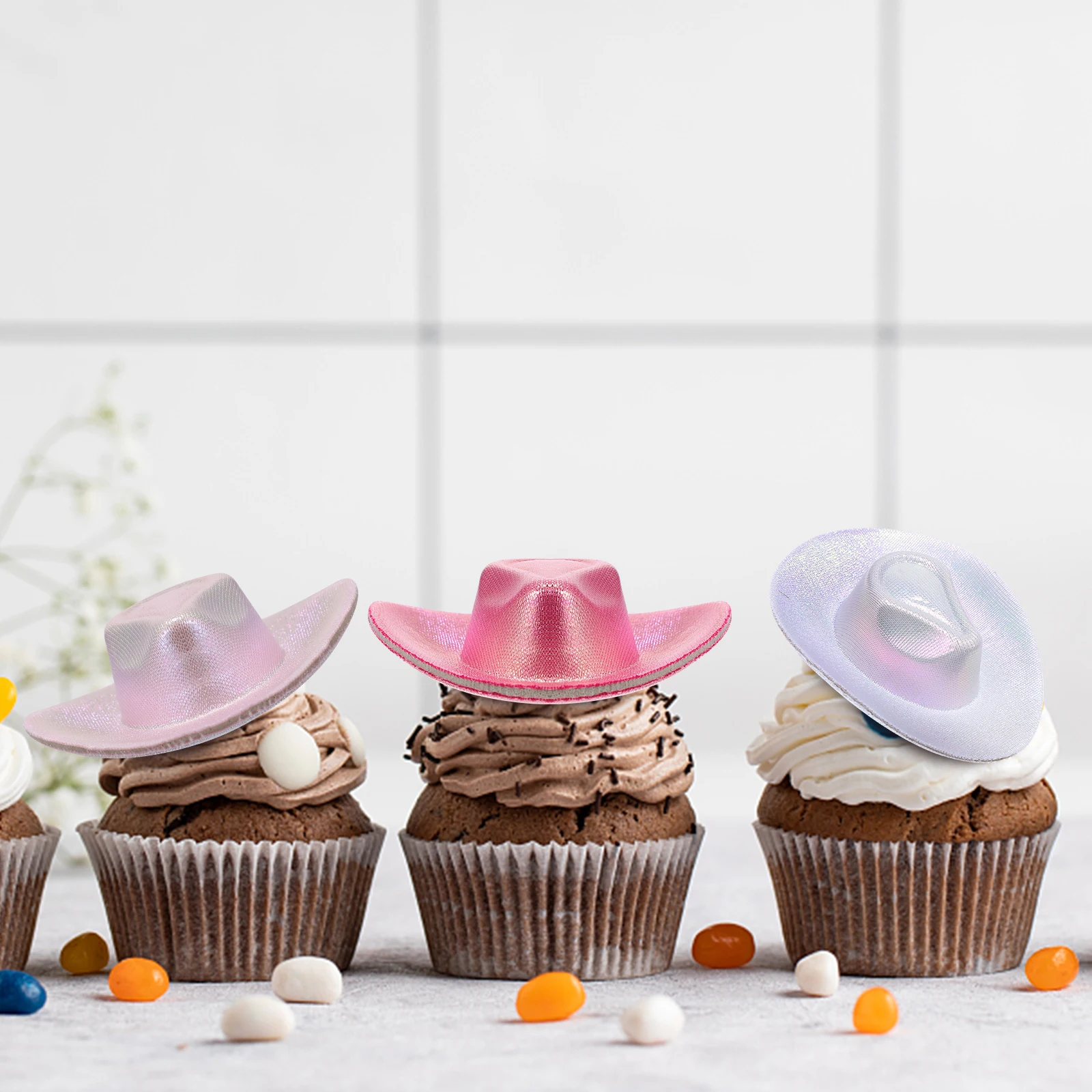 

Small Cowboy Hat Tiny Hats Artificial Western Accessories for Mini Dollhouse