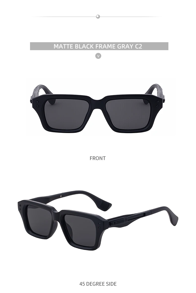Retro Polarisierte Quadratische Punk Sonnenbrille Männer 2026 Luxus Marke Designer Klassische Fahren Schild Sonnenbrille für Männliche Shades UV400 – Detail 16