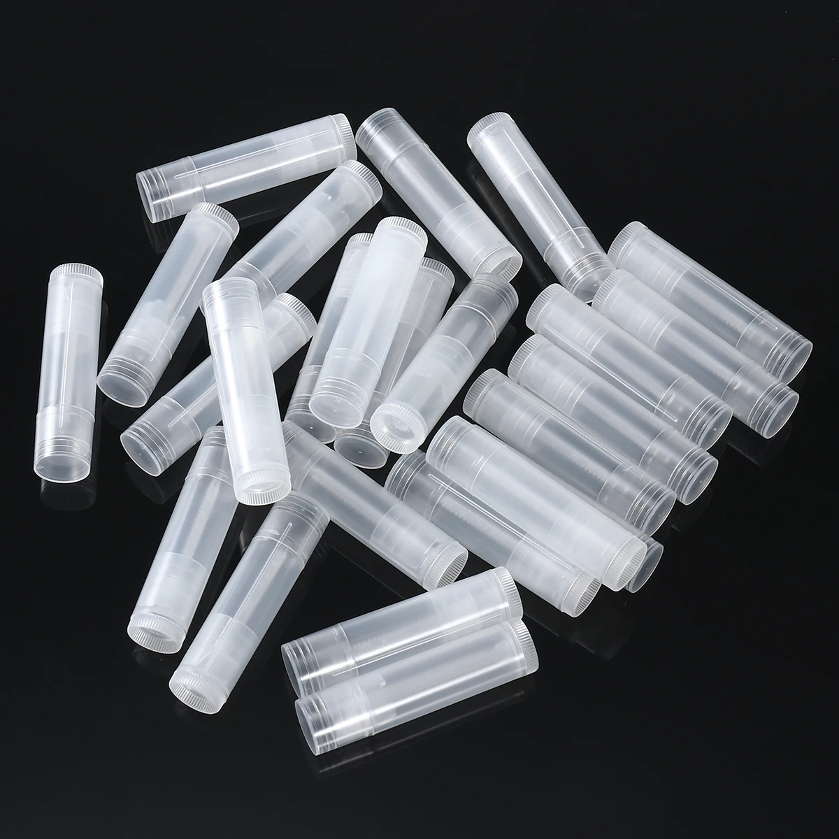 

25Pcs 15oz Clear Lip Balm Tubes 55ml with White Caps Safe Secure Packaging for Travel and Purse Lip Container Tubes
