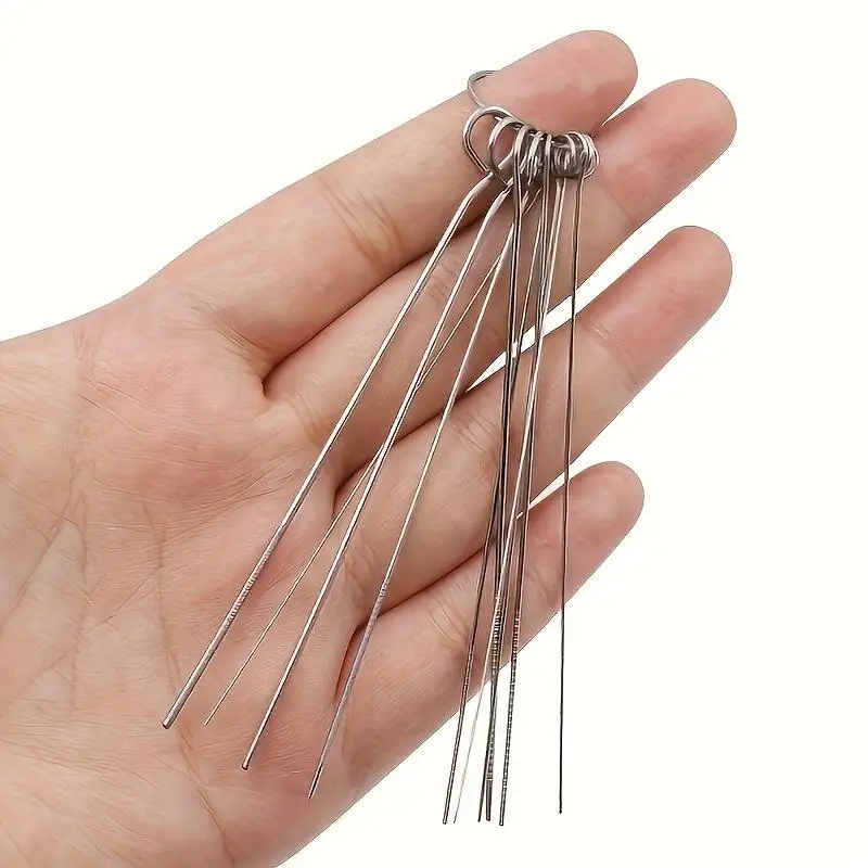 Picture 6: 10 Stainless Steel Needle Shower Head Cleaning Brush Set, Suitable for Multi Size Shower Heads,bathroom Accessory Cleaning Tools