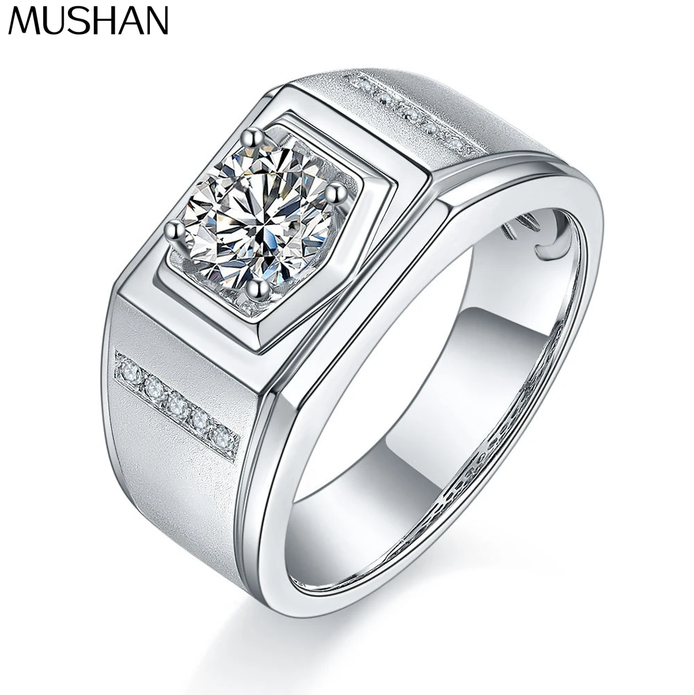 

MuShan Jewelry 925 Sterling Silver Ring Wedding Band High Carboan Diamond Romantic Style Fine Jewelry Women Rings Fine Jewelry