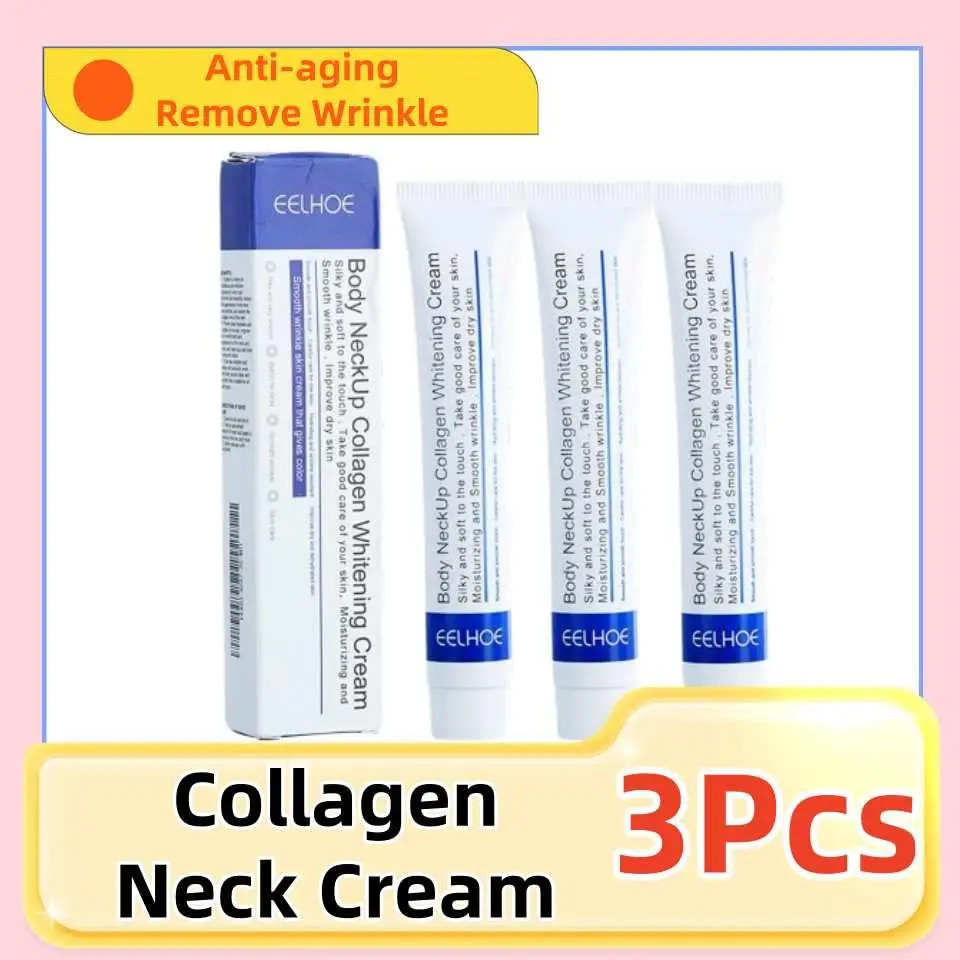 

3Pcs Collagen Neck Cream Eliminate Neck Wrinkle Lines Lifting Whitening Tighten Double Chin Anti-aging Neck Skin Care