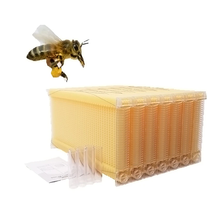 

Auto Seep Beehive 7X Frames Super BOX Honey Yellow Comb Frame BeeKeeping Tool