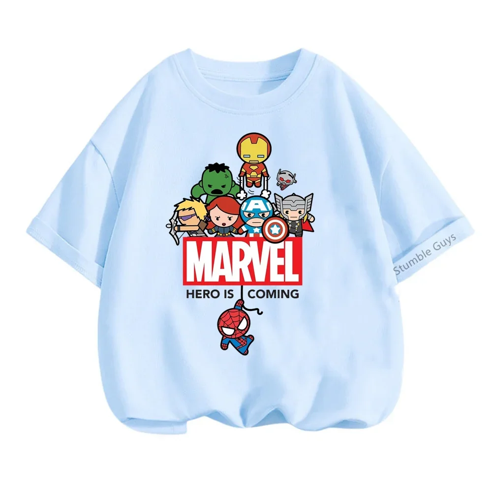 Marvels Child T-Shirts Summer The Avengers Kids T Shirt Children Cartoon Kawaii Casual Clothes Super Hero Top Boy Girl Tee Shirt