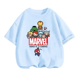 Marvels Child T-Shirts Summer The Avengers Kids T Shirt Children Cartoon Kawaii Casual Clothes Super Hero Top Boy Girl Tee Shirt