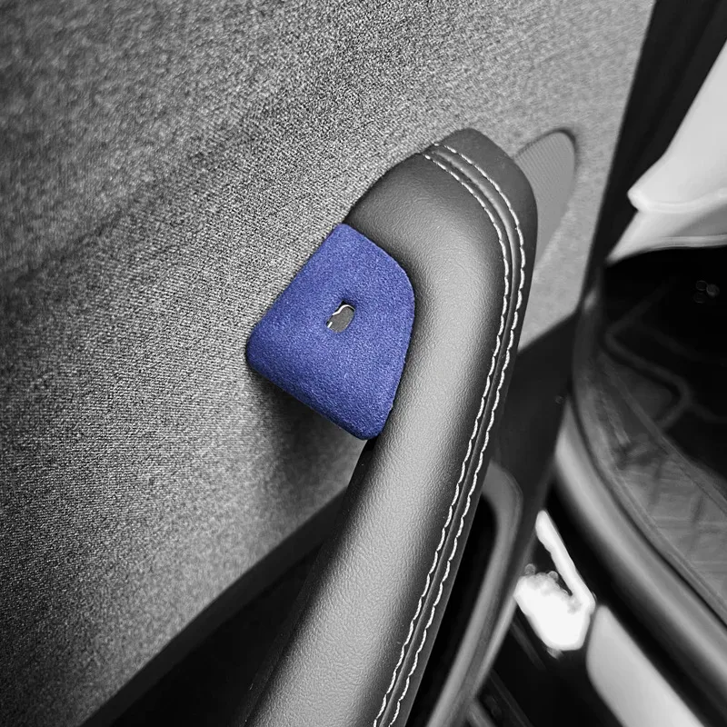 

4Pcs Premium Super Suede Alcantara Overlay For Tesla New Model Y Juniper Launch 2025, Car Door Lock Switch Button Cover Buttons