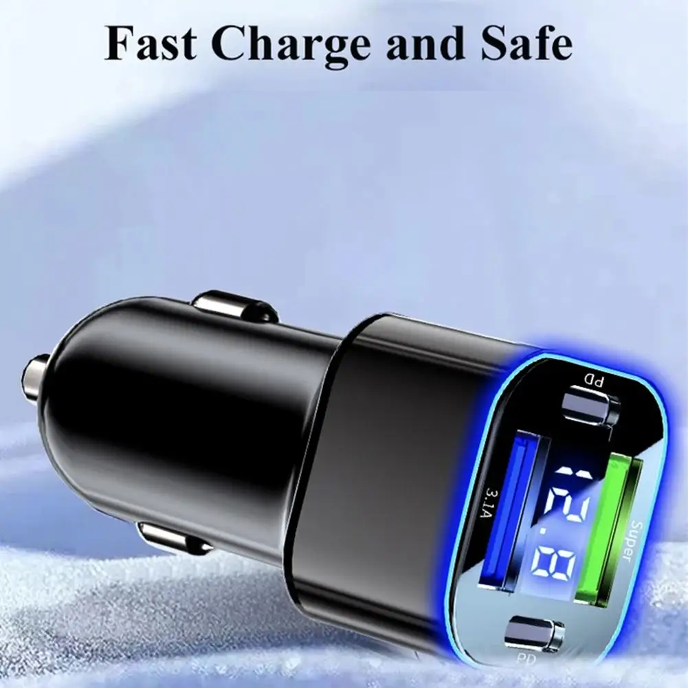 

4 In 1 USB C Car Charger Dual PD Fast Charging Adapter For IPhone 15 Pro Max 14 Plus Oneplus OPPO Vivo C1I6