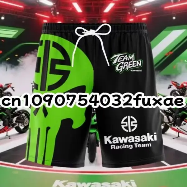 

Kawasaki Summer Popular 3D Printed Quick Drying Breathable Motorcycle Shorts and Off-road Motorcycle Sport Thin Shorts