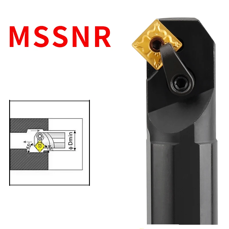 

S20R-MSSNR12 S25S-MSSNR12 CNC 45 Degree Chamfered Inner Hole Boring Tool Bar Internal Turning Tool Holder SNMG Carbide Insert