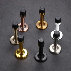 Stainless Steel Door Stops Wall Mounted Door Stopper Rubber Holder Catch Floor Fitting With Screws Bedroom Home Hardware