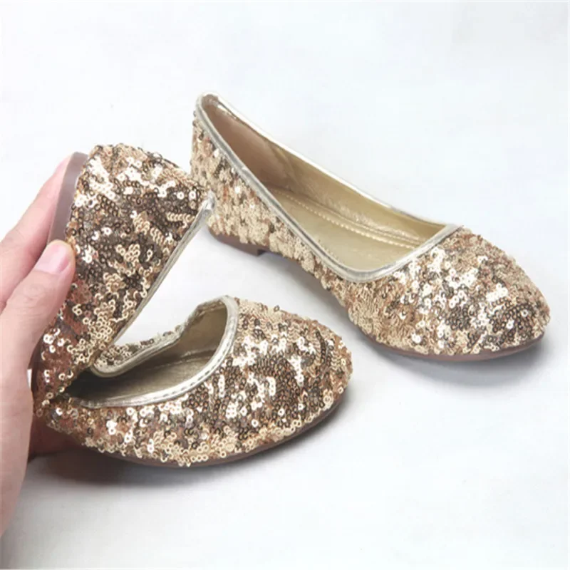 TIMETANGSequined bling golden flat shoes ballet Women loafers round toe party office lady slip on shoes party work drivingE634