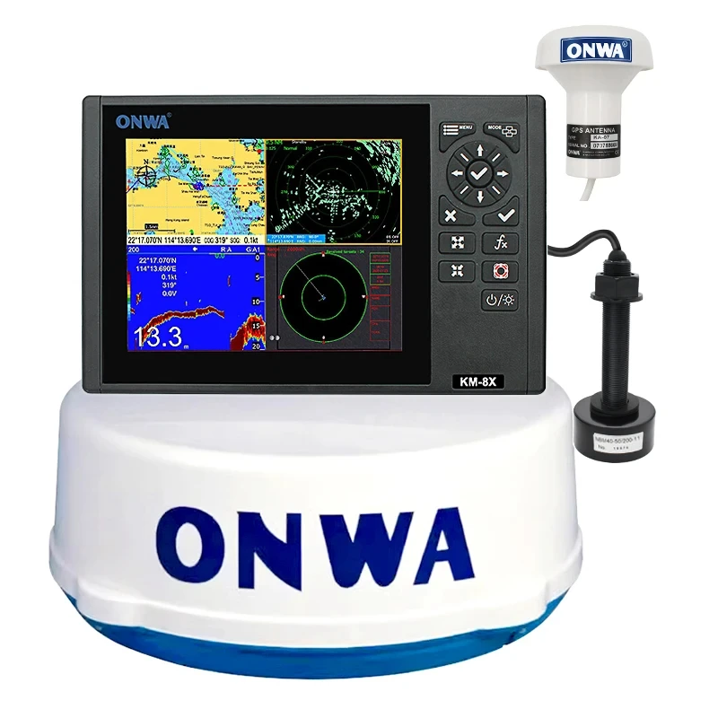 ONWA KM-8X KM-12X 5 في 1 من الدرجة البحرية B AIS المستجيب GPS الرسم البياني مكتشف الأسماك والرادار #4