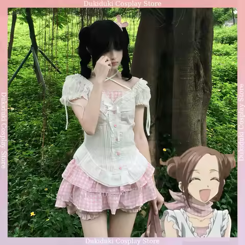 Anime NANA Komatsu Nana Cosplay Costume Kawaii Lolita Elegant 2 PCS Sets Girl Y2k Princess Sweet Pink Skirt Daily Outfits Summer