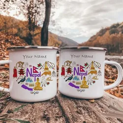 Tazza smaltata personalizzata per caffè, tazza riutilizzabile per caffè cartone animato creativo, tazze originali, regalo personalizzato, Cupshe Dropshiping