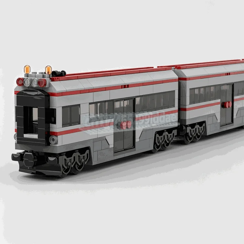 1040PCS Push-Pull Diesel Passenger Train Model Building Blocks DIY Creative Assembly Railway Custom Puzzle Technical Toy Gifts