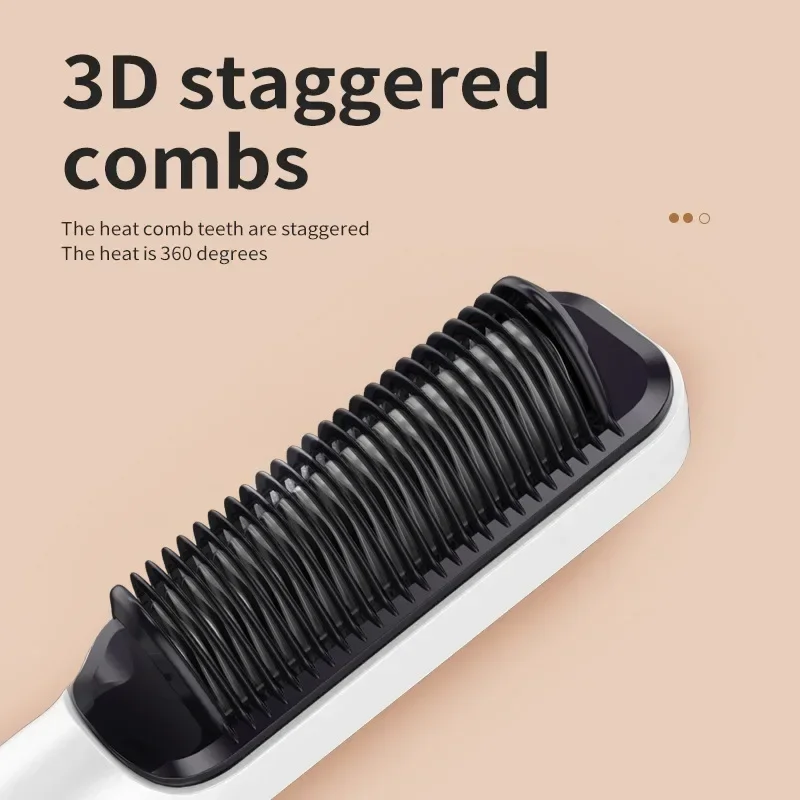 High quality   LCD Hair Straightener Comb Does Not Hurt Ha ir Straight Hair Curly Hai r Dual-purpose Lazy Styling Comb H air Str