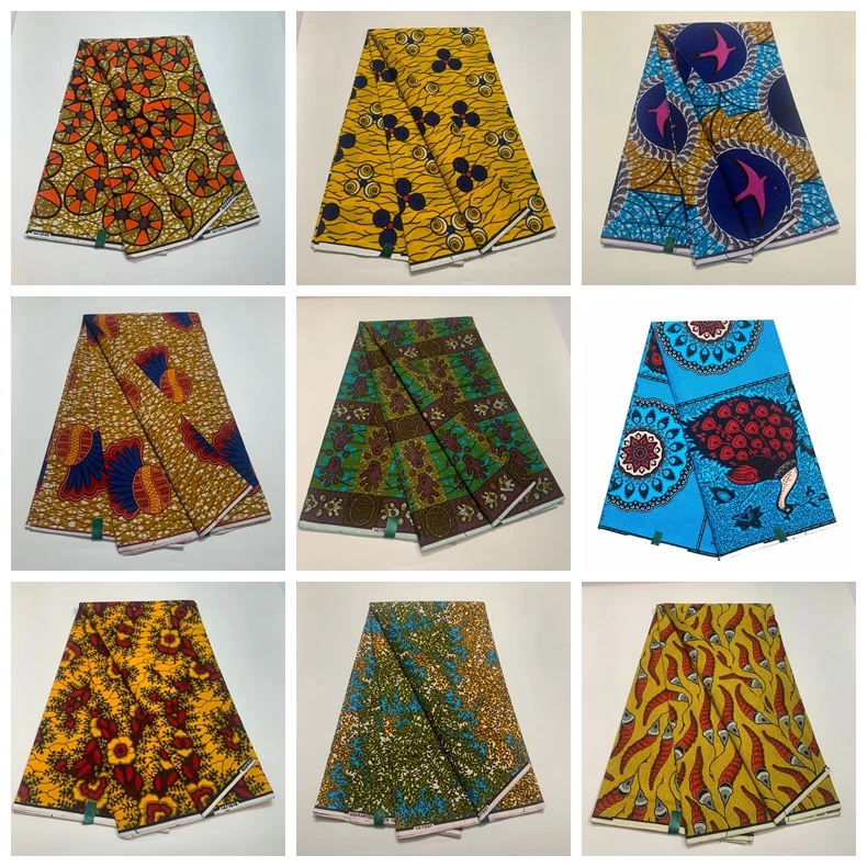 

2025 Real African real Batik Fabric For Dress High Quality Ankara Wax Printed Cotton Fabric From Holland 6 Yards