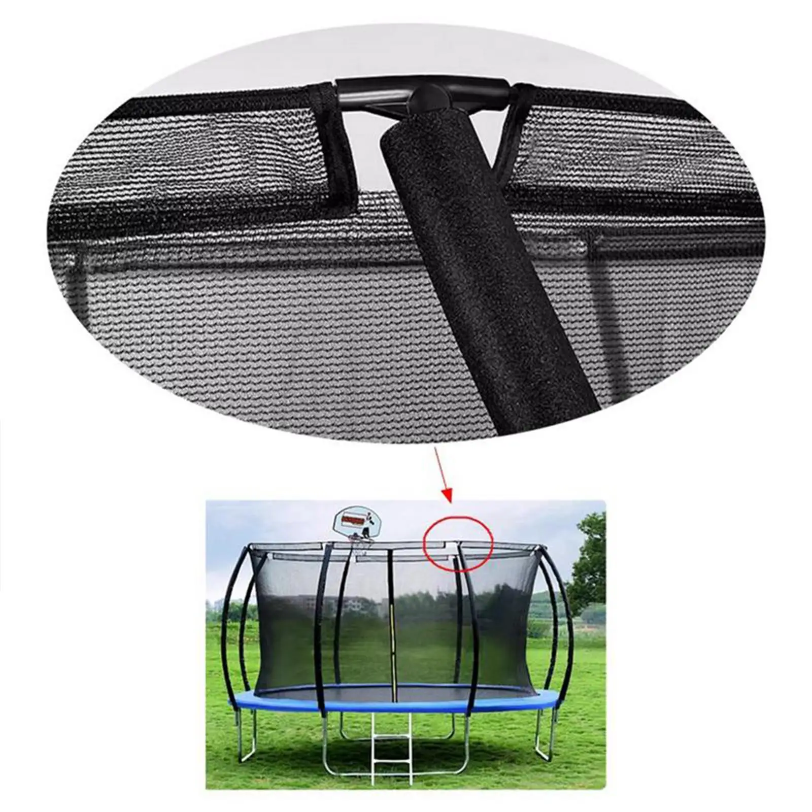 Trampoline Enclosure Pole End Caps Plastic T Tube Replacement Fittings Safety Cover for Jumping Bed Protection