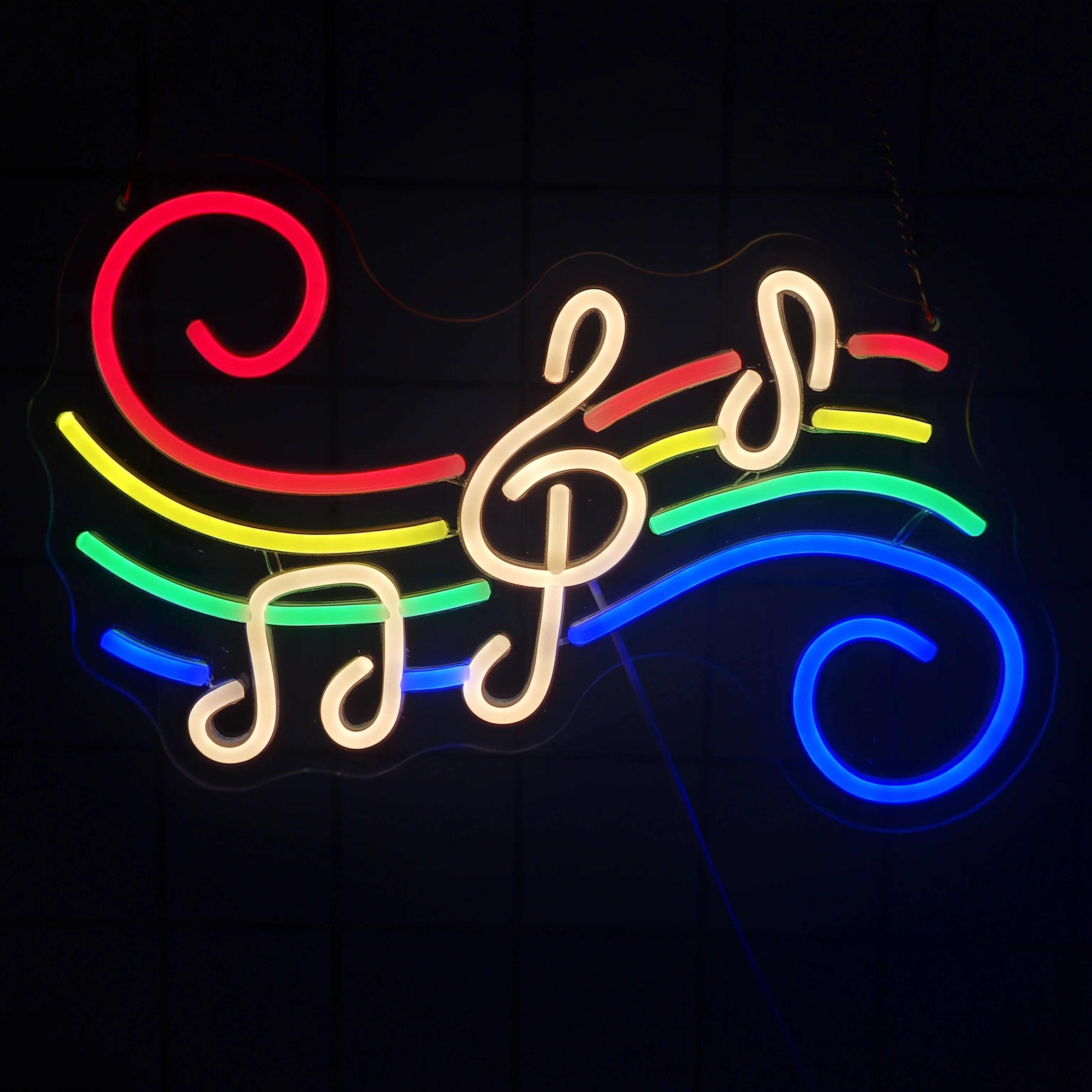 ملاحظة موسيقية LED النيون الموسيقى ضوء النيون USB بالطاقة عكس الضوء لشريط غرفة نوم حفلة رجل الكهف حفلة عيد ميلاد جدار ديكور هدية