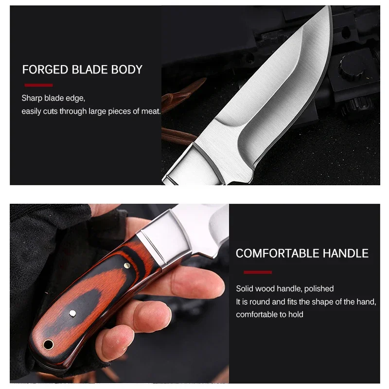 Kitchen Meat Cleaver Butcher Bone Boning Knife Utility Knives Stainless Steel Sharp Hand Meat Pocket Fruit Knife with Cover BBQ